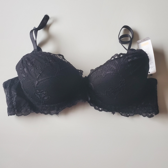 Rene Rofe Other - Rene Rofe Extreme Push Up Bra 34 A Womens Black  Lace Overlay Underwired